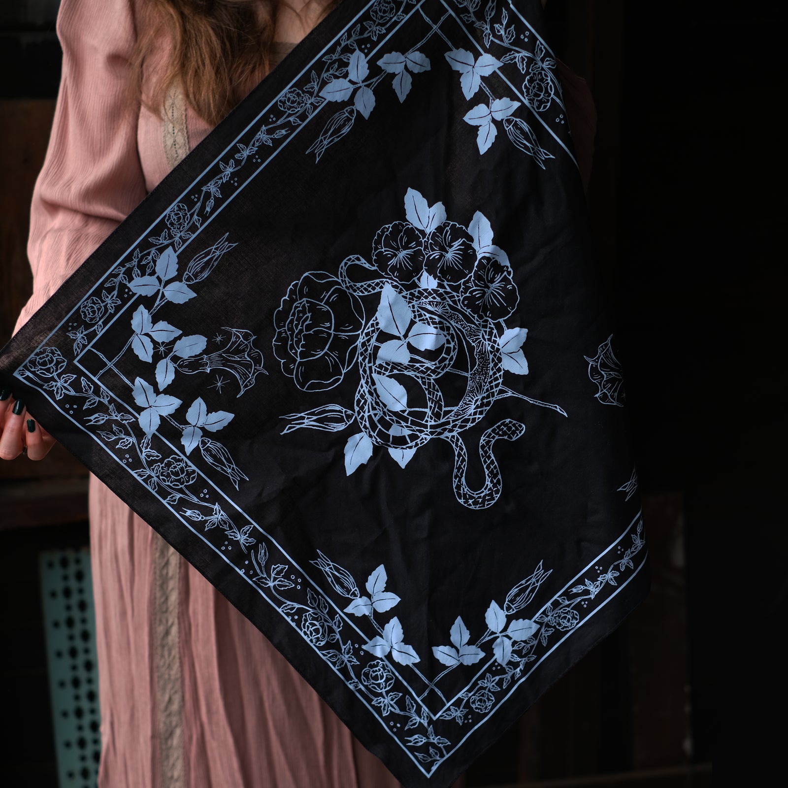 Moon Garden Bandana - Old Rose Press