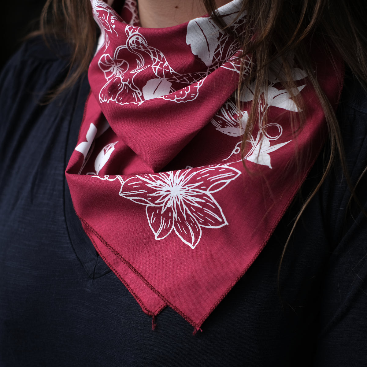 Serpent Garden Bandana - Old Rose Press