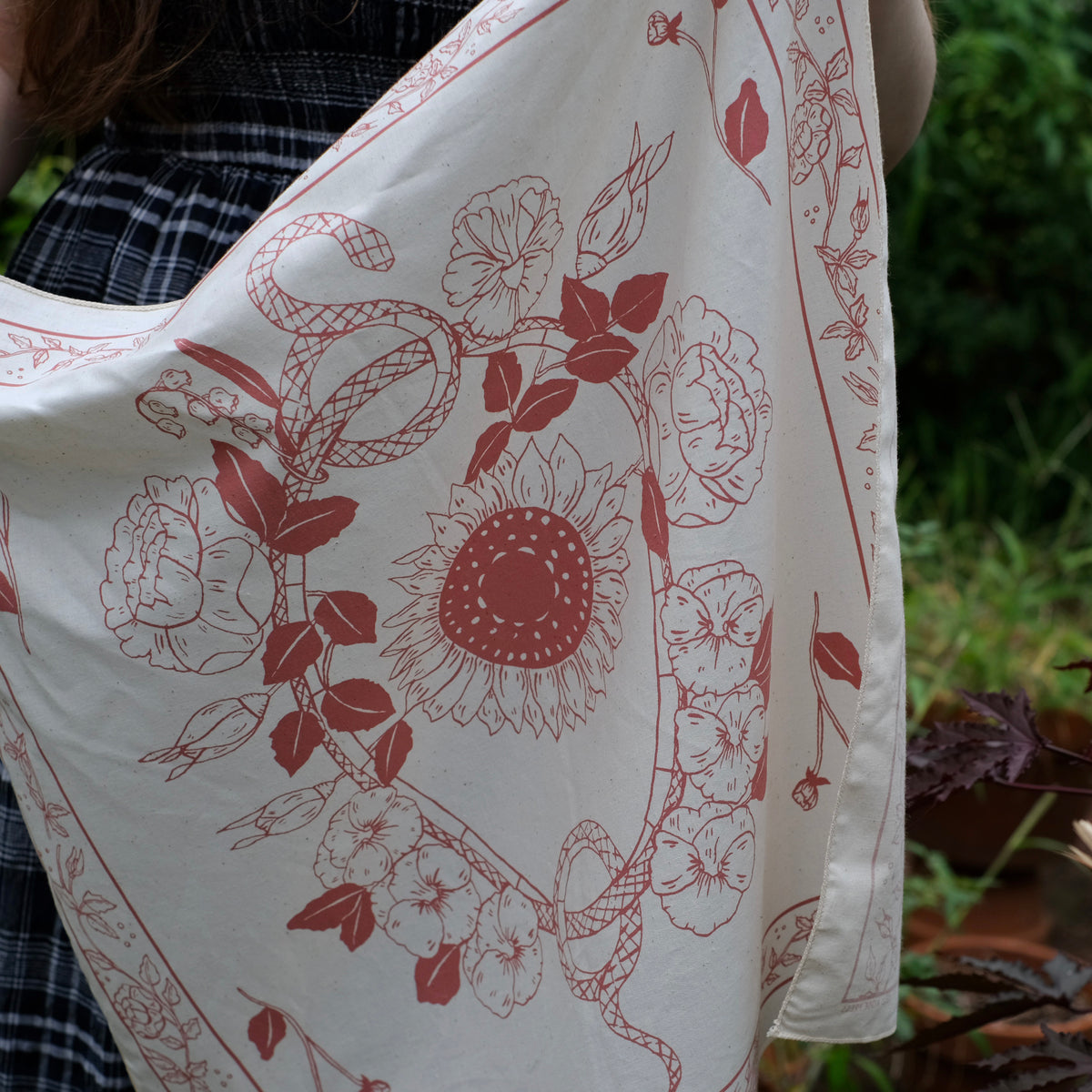 Sun Garden Bandana - Old Rose Press