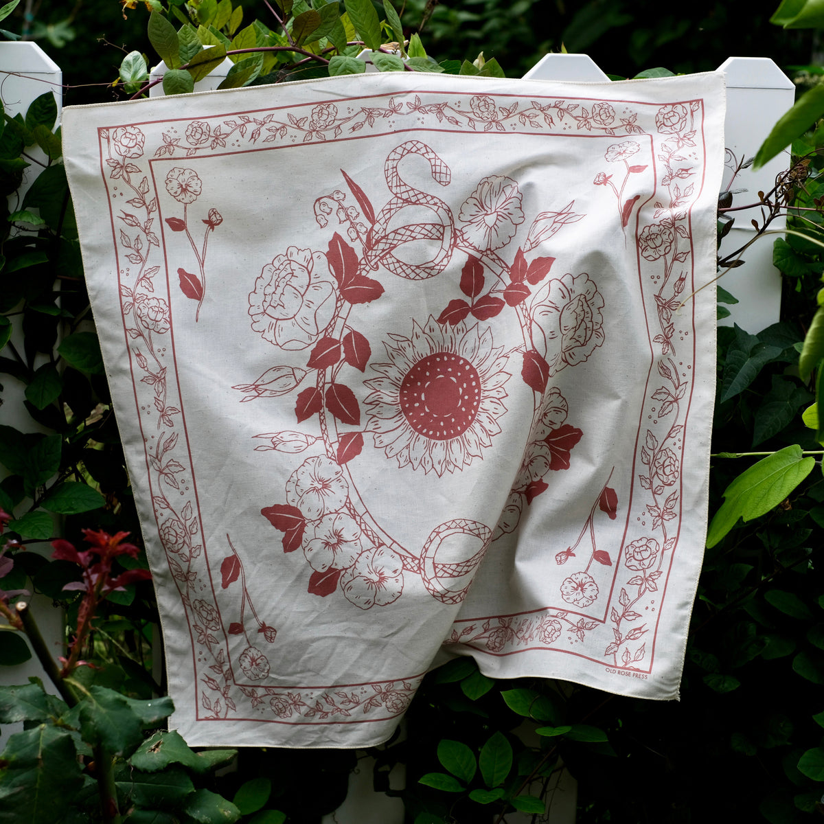 Sun Garden Bandana - Old Rose Press